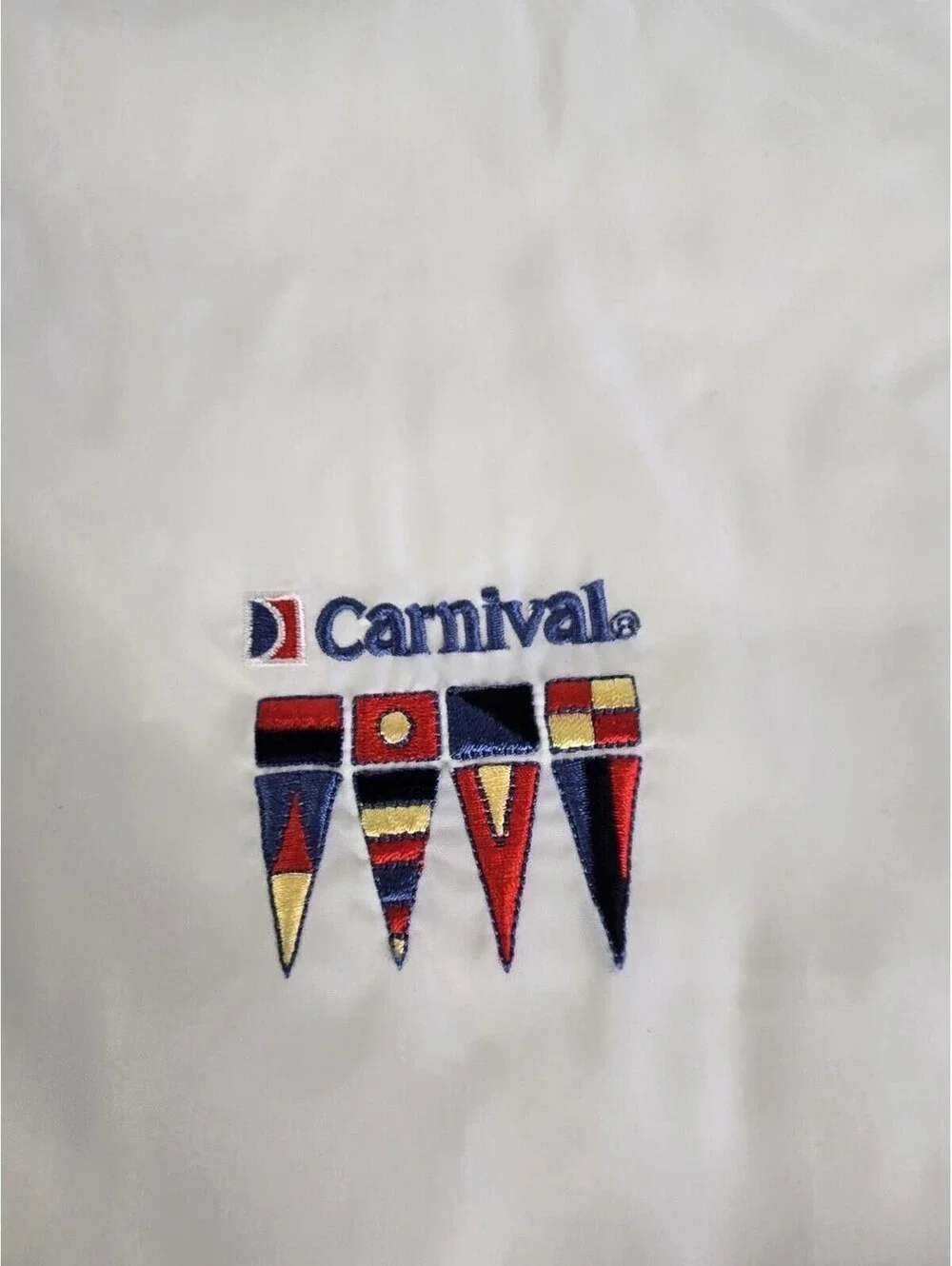 VTG Carnival Cruise Lines XL Windbreaker Jacket Nautical Nylon Zip Hood NOS